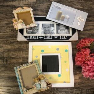Lot of 5 BABY & FAMILY themed picture photo frames collages